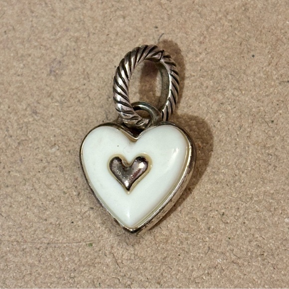 Brighton Jewelry - ❌SOLD❌ 💟Brighton Candy Heart charm White resin LUV U in silver on back Retired